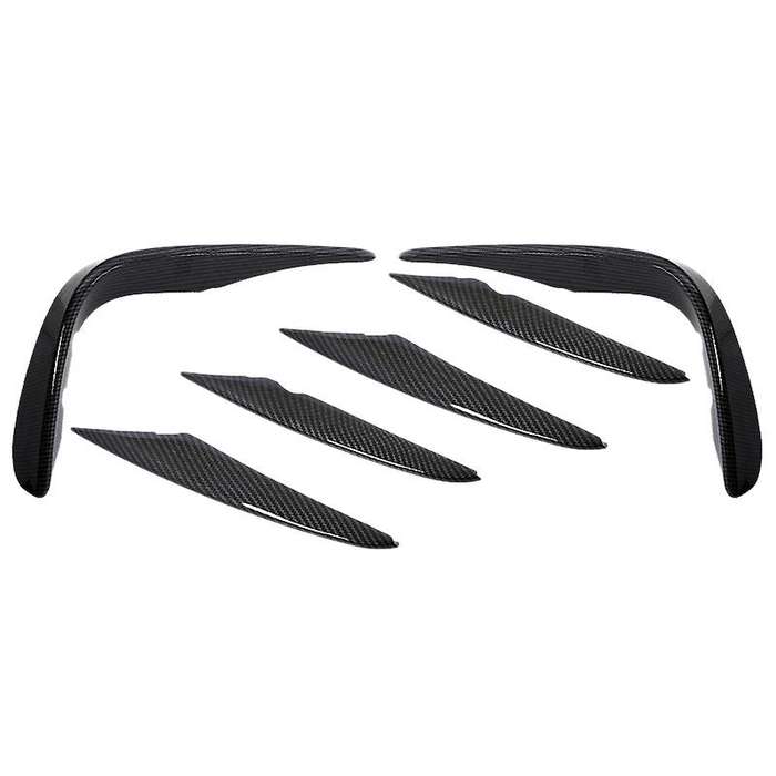 6PCS Front Bumper Lip Splitter Grille Cover Fog Lamp Air Knife Sticker for GLC X253 2015-2019 Carbon