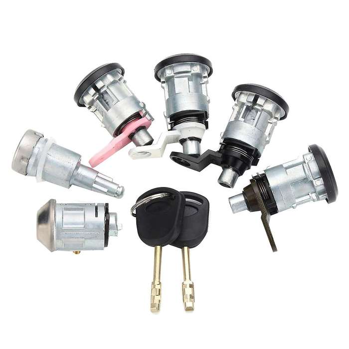 6Pcs Front Rear Door Ignition Full Left Right Lock Set with 2 Keys for Transit Mk5 1994-2000