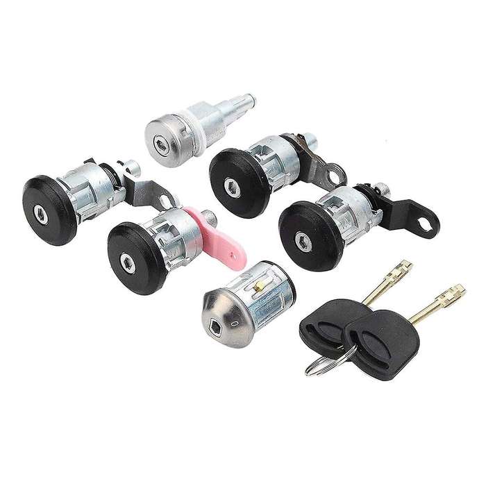 6Pcs Front Rear Door Ignition Full Left Right Lock Set with 2 Keys for Transit Mk5 1994-2000