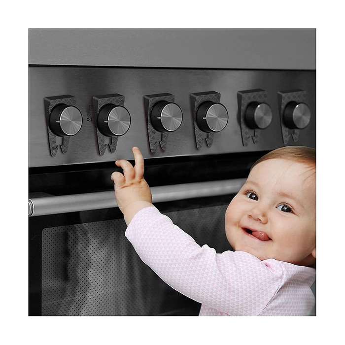 6pcs Gas Stove Knob Locks Oven Front Lock for Child Safety Heat-resistant and Effortless Installati