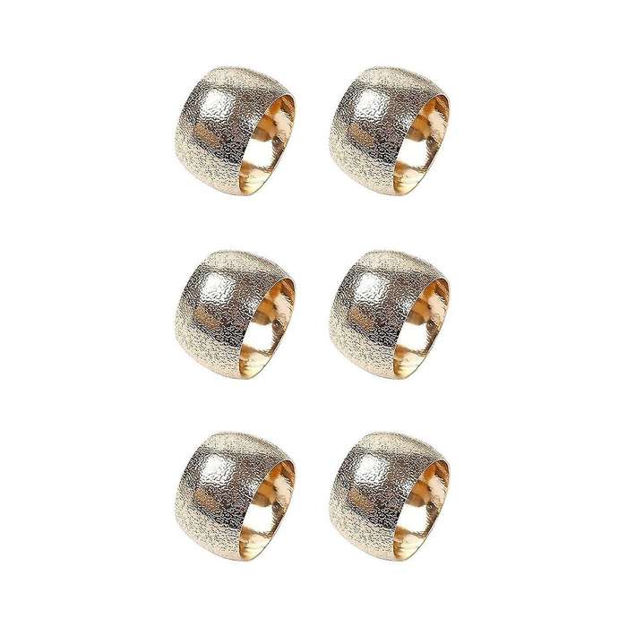 6Pcs Gold Metal Napkin Rings, Elegant Wedding Napkin Holder Rings, Perfect for Table Decor Celebrati