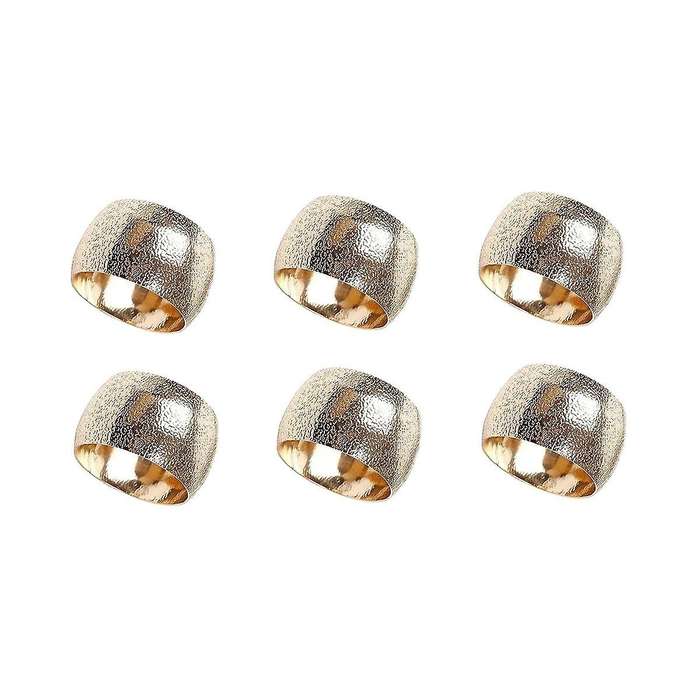 6Pcs Gold Metal Napkin Rings, Elegant Wedding Napkin Holder Rings, Perfect for Table Decor Celebrati