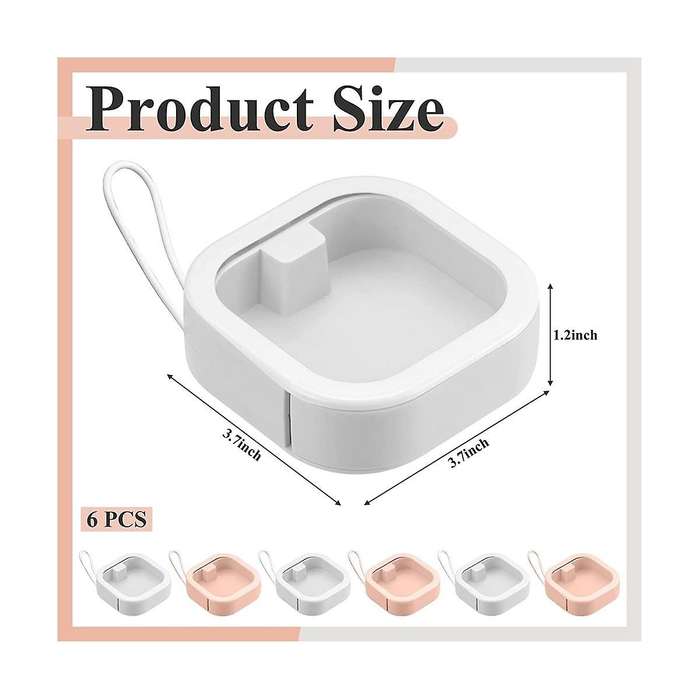 6pcs Hair Tie Organizer Dispenser ,bathroom Storage Organizer Holder Cotton Swabs Dispenser (pink+w