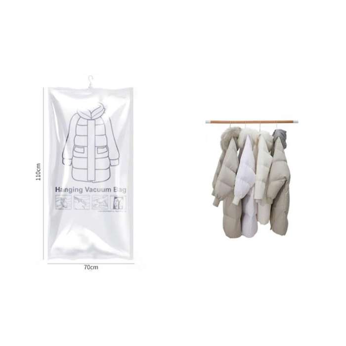 6pcs Hanging Vacuum Storage Bags for Clothes Vacuum Space Saver Bags for Clothes with Hanger Hook