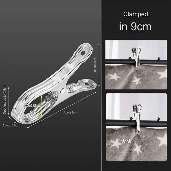 6Pcs Metal ClothesPins,Row Cover Clips Stainless Steel Pool Towel Clips,Chair Clips for Beach Towels