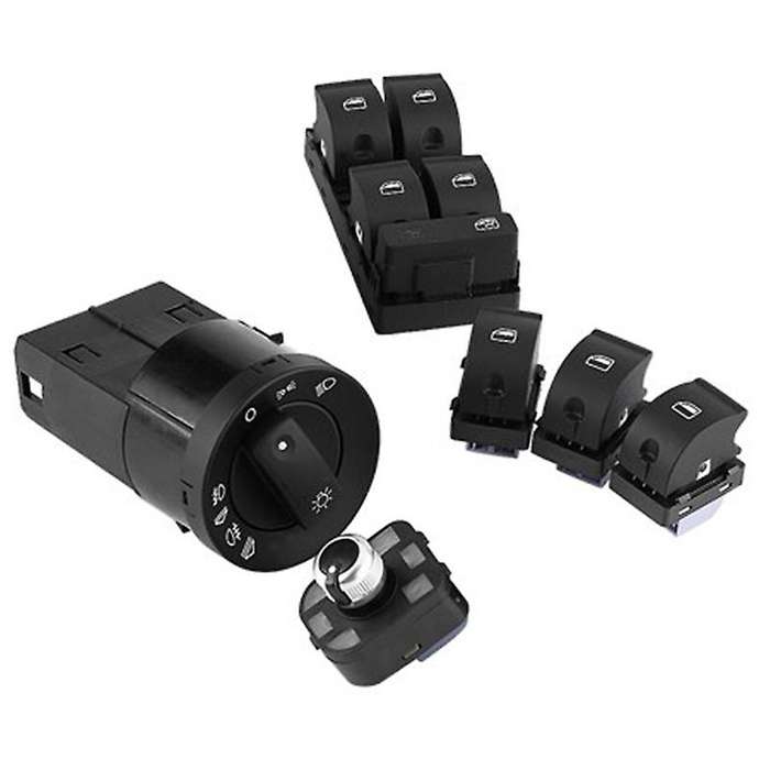 6Pcs Mirror Knob Headlight Control Power Window Switch for - A4 S4 B6 B7