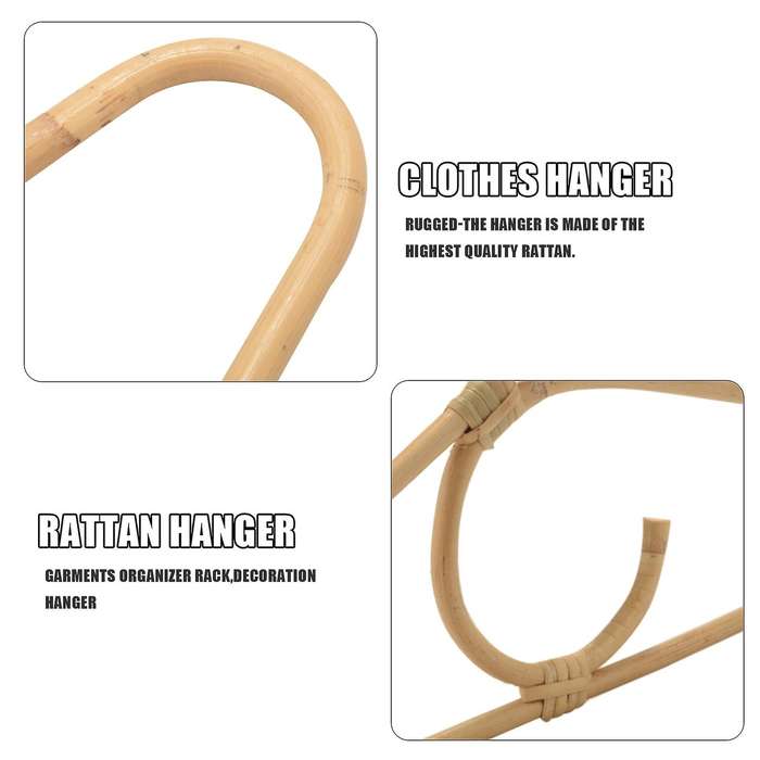 6pcs Rattan Clothes Hanger Nordic Style Kids Garments Organizer Rack Children Hanger Kids Hangers F