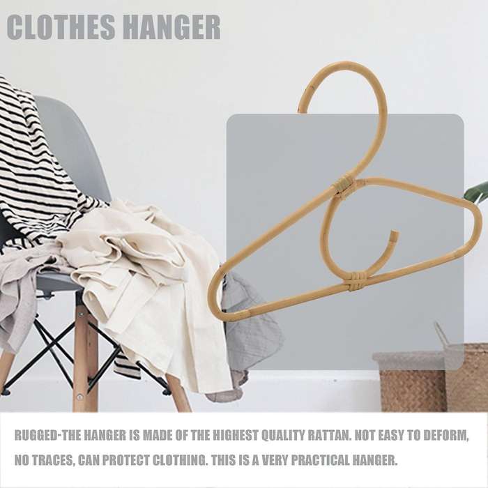 6pcs Rattan Clothes Hanger Nordic Style Kids Garments Organizer Rack Children Hanger Kids Hangers F