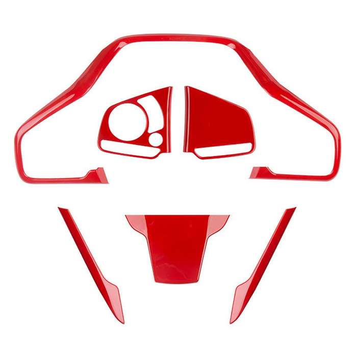 6Pcs Red Inner Steering Wheel Sticker Trim for 10Th 2016-2021 Car Accessories
