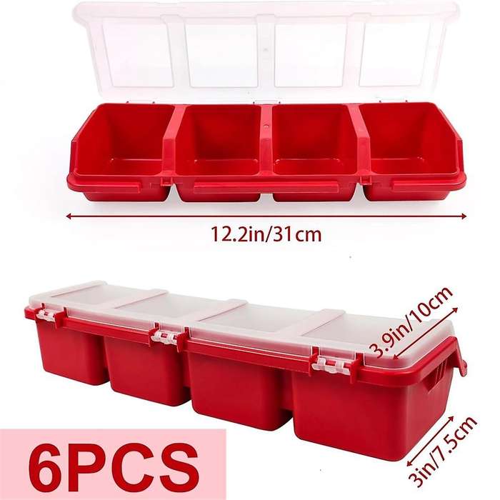 6Pcs Screw Organizers Storage Bins with Lids, Plastic Stackable Hardware Organizer Box for Garage N