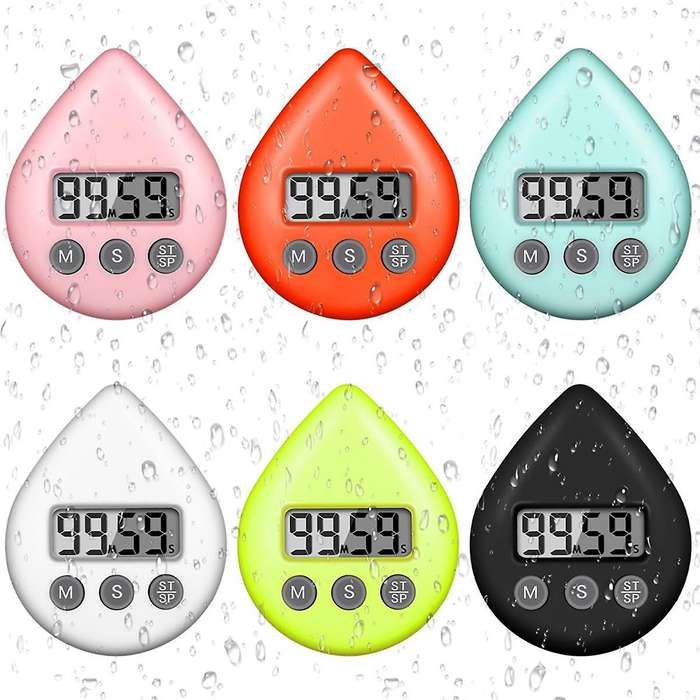 6pcs Shower Timer for Adults Kids,digital Waterproof Kitchen Timer Magnetic Small Shower Clock Alarm