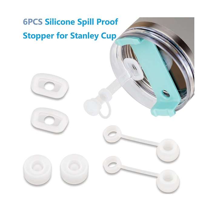 6PCS Silicone Spill Proof Stopper for 1.0 40/30/20 Oz, Leakproof Silicone Seal Kit for Spill Stopper
