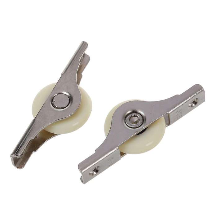 6PCS White Doors Single Nylon Sliding Roller Pulley Wheel 62mm Length