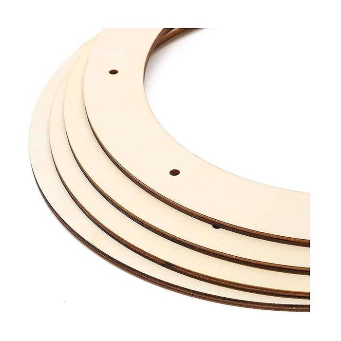 6pcs Wood Wreath Frame Crafts Diy Christmas 's Day Easter Holiday Wreath Wall Home Decor