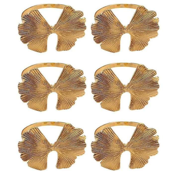 6pcs/lot Retro Ginkgo Leaf Napkin Buckle Napkin Ring, Suitable for Dinner Decoration Of Wedding Hot