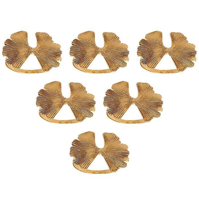 6pcs/lot Retro Ginkgo Leaf Napkin Buckle Napkin Ring, Suitable for Dinner Decoration Of Wedding Hot
