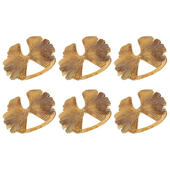 6pcs/lot Retro Ginkgo Leaf Napkin Buckle Napkin Ring, Suitable for Dinner Decoration Of Wedding Hot