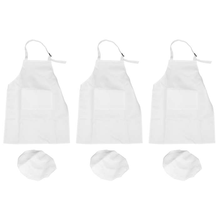6-piece Children's Apron and Chef Hat Set Adjustable Children's Kitchen Apron for Cooking and Paint