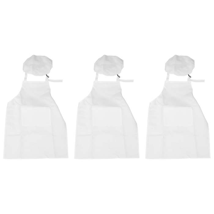 6-piece Children's Apron and Chef Hat Set Adjustable Children's Kitchen Apron for Cooking and Paint