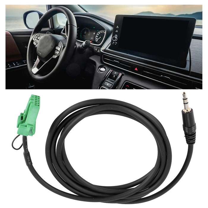 6pin Green Connector Stereo 3.5mm Jack Audio Aux-in Mp3 Cable Wire for Honda Jazz Fit 2002-2006