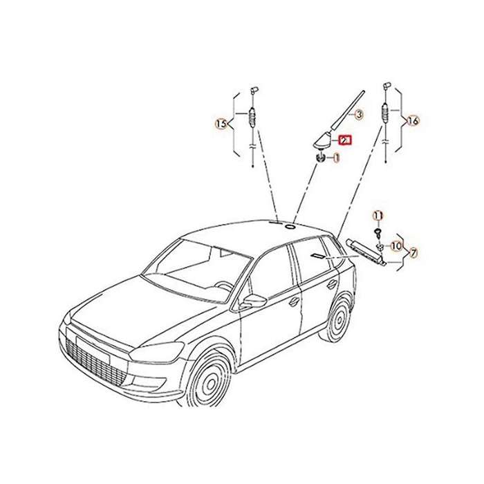 6r0035501c Car Gsm Gps Am Fm Radio Antenna Base for Seat Roof Antenna Base Satnav Radio