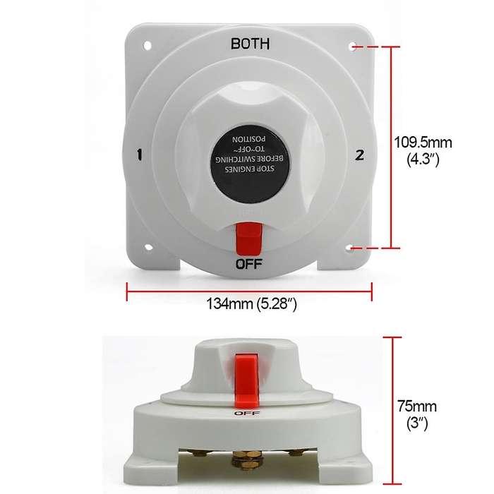 6V -32V 360A Dual Boat Battery Selector Switch Disconnect Power Cut Off on for Marine Boat