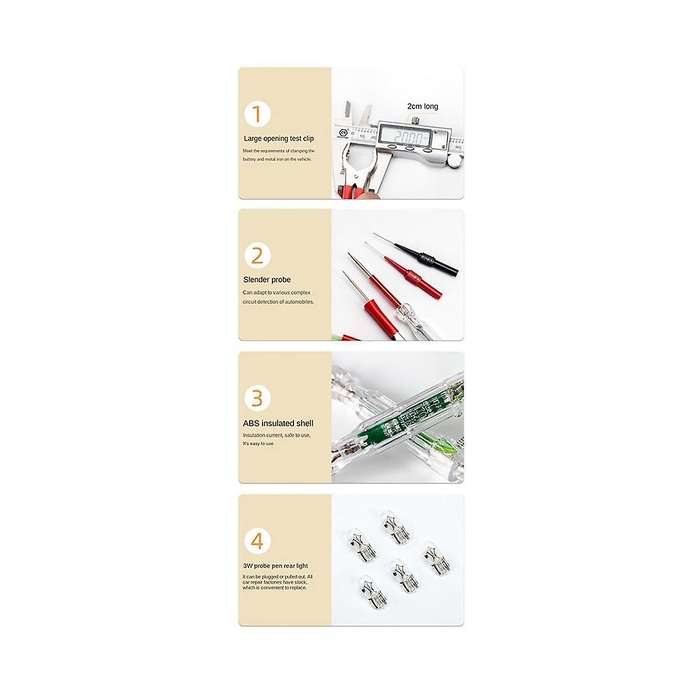 6v-24v Car Test Polarity Pen Circuit Test Led Light Supply Voltage Scanning Probe Multifunctional C
