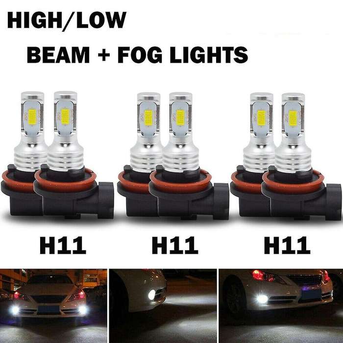 6X Combo LED Headlights High Low Beam Fog Lights for 2016-2020 6000K