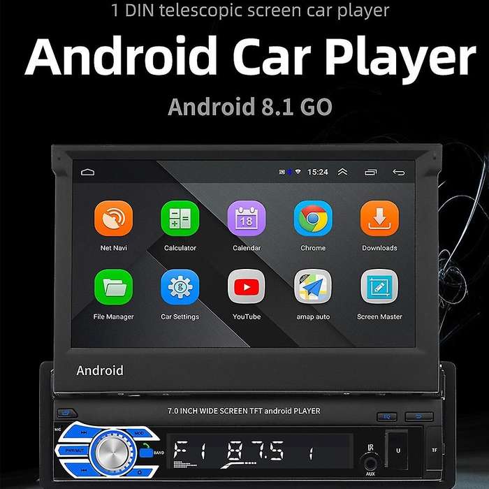 7 Inch Android8.1 Car Radio Stereo GPS Navi Bluetooth USB AUX-IN Press Car Multimedia Player, 9706
