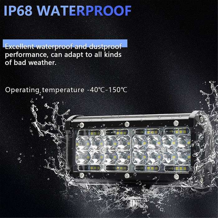 7 Inch LED Light Bar, 120W 12000Lm LED Pod Lights Work Lights, Spot Flood Combo Beam Off Road Light