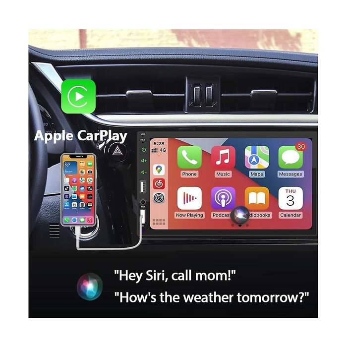 7 Inch Double Din Car Stereo Carplay Android Auto Mirror-link, Multimedia Touchscreen Player Blueto
