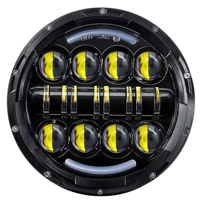 7 Inch LED Round Headlight 80W High Low Beam Projector with DRL Turn Signal Light for Wrangler Motor