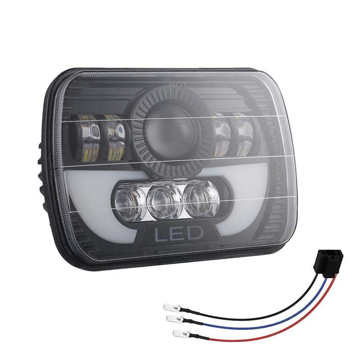 7 Inch Projector Car Truck Square LED Headlights Fog Light Working Lights Lamps for Celica Wrangler