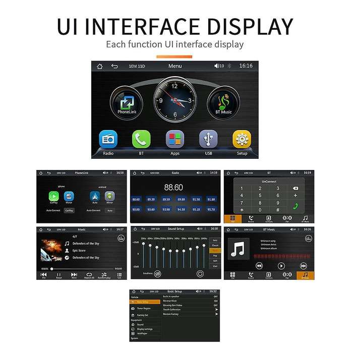7 Inch Portable Wireless Carplay Screen Carplay Mp5 Car Mp5 Player Gps Universal Black