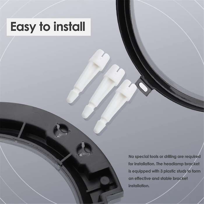 7 Inch Round Headlight Mounting Retaining Bracket Ring Set with Headlight Metal Ring for Jk 2007-20