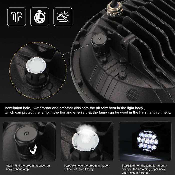 7 inch Round LED Headlights 280W High Low Beam Halo Angle Eyes DRL for JK JL TJ LJ CJ