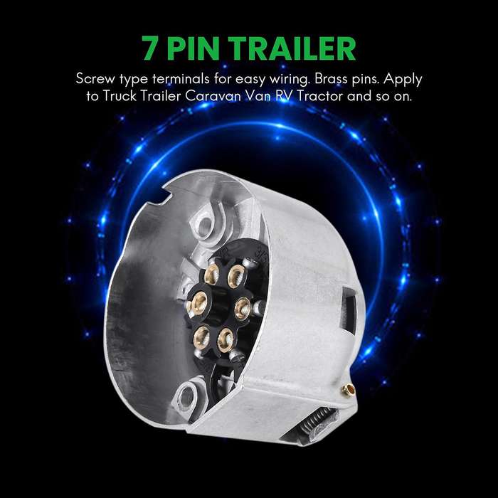7 Pin Trailer Plug 12V Rv Sockets Towbar Towing Metal Connectors