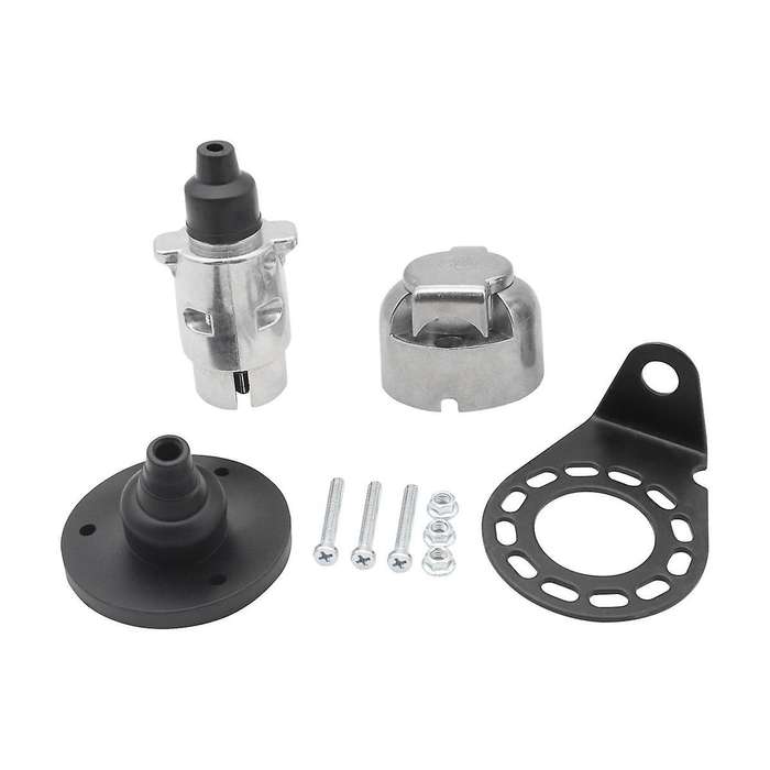 7 Pin Trailer Plug 12v Rv Sockets with Bracket for Trailer Signal Lamp Connectors Display Trailer A