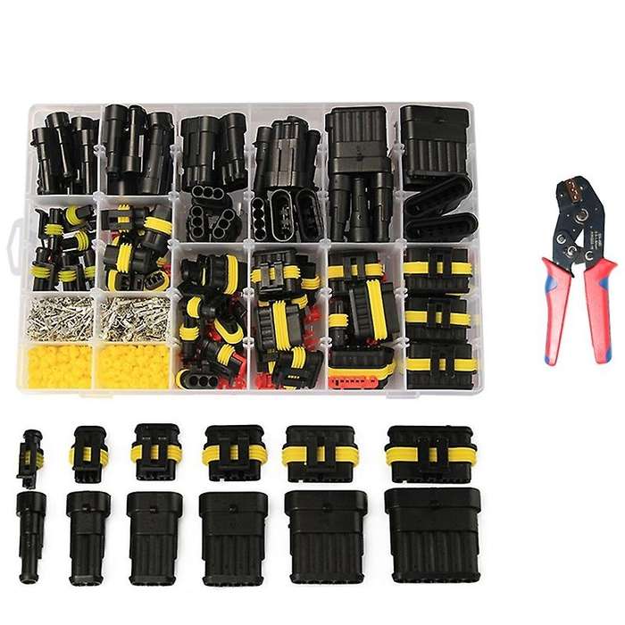 708Pcs Waterproof Car Connector Terminal Block HID Lamp Wiring Harness Connector and SN-48B Crimping