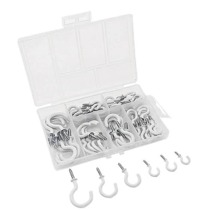 70PCS Ceiling Hooks Heavy Duty Screw Cup Hook for Bathroom Kitchen Wall Ceiling Hanging Various Size