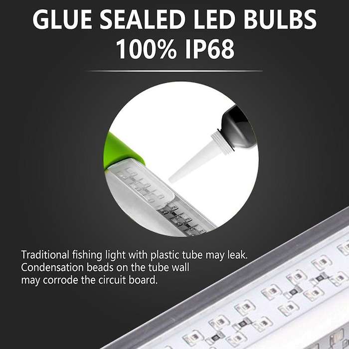 70W DC 12V LED Fishing Light 108 LED Bait Submersible Fishing Light Underwater Crappie Lure Green Ni