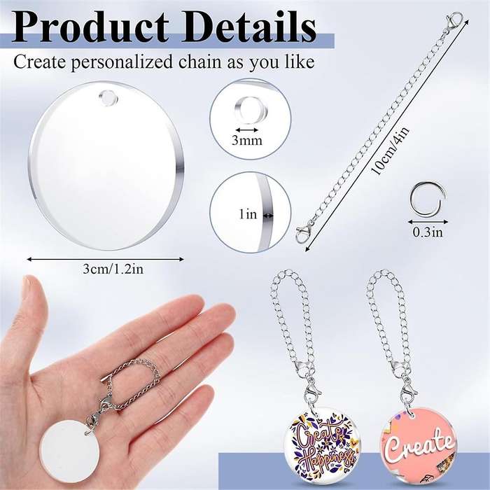 72PCS Sublimation Charm Accessories for Cup Name ID Charm for Tumbler Cup MDF Single Side Sublimati