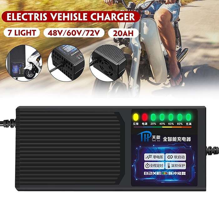 72v 20ah Electric Vehicle Charger with 7 Light Power Display Current Leakage Protection Lead Acid Ch