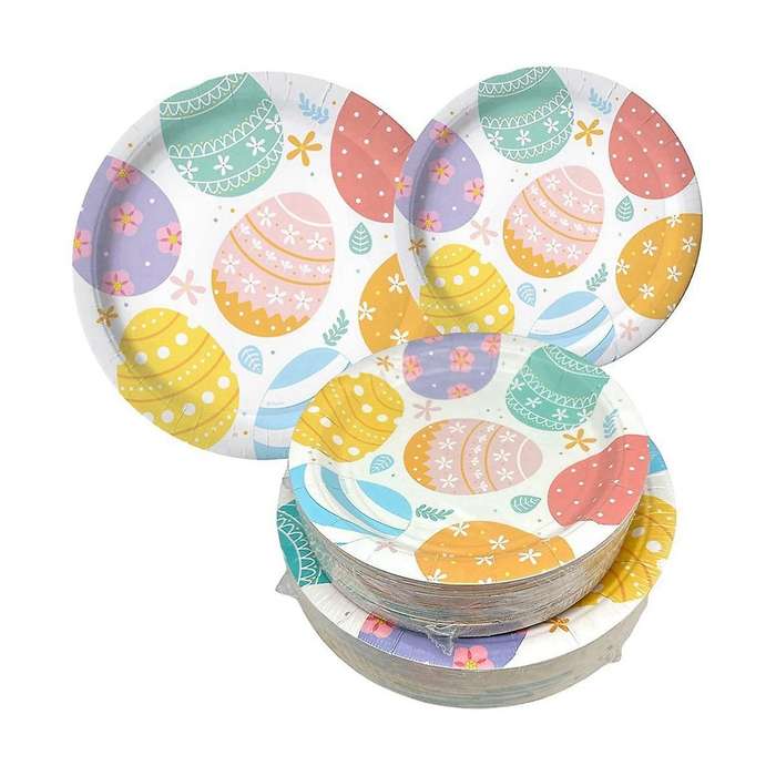 75 Pack Serves 25 Easter Dinner Plates Napkins Dessert Plates Perfect Office Restaurants Schools