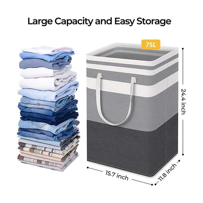 75l Waterproof Foldable Laundry Basket Laundry Hamper with Handles Bathroom Laundry Organizer Basket