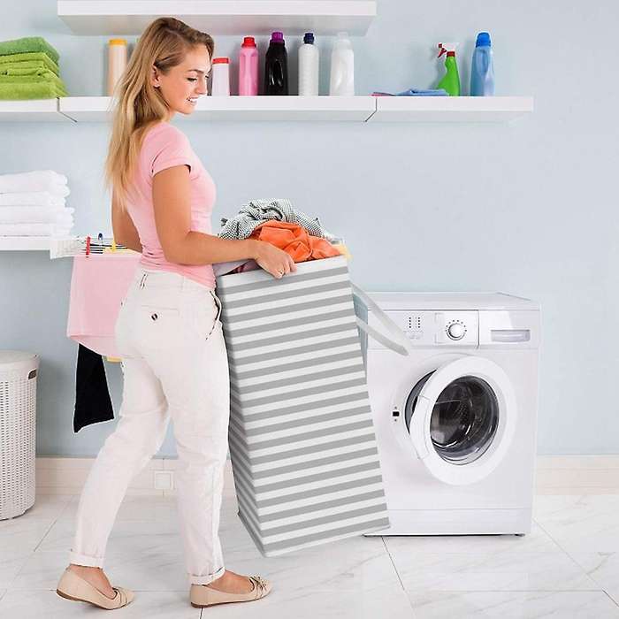 75L Laundry Basket Reinforced Handle Laundry Basket Large Waterproof Laundry Basket Container Foldab
