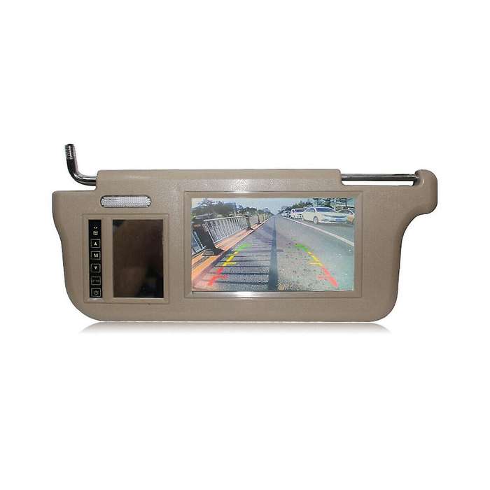 7inch Beige Car Left Sun Visor Rear View Mirror Screen Lcd Monitor 2 Channel Video
