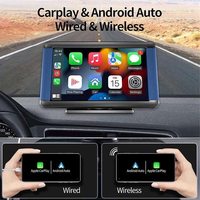 7inch Car Capacitive Touch Navigation Screen Wireless Carplay and Android Auto Car Portable Player w
