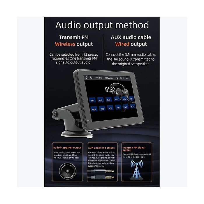 7inch Car Touch 2.5d Screen Wireless Carplay Android Auto Car Portable Radio Bluetooth Mp5 Fm Recei