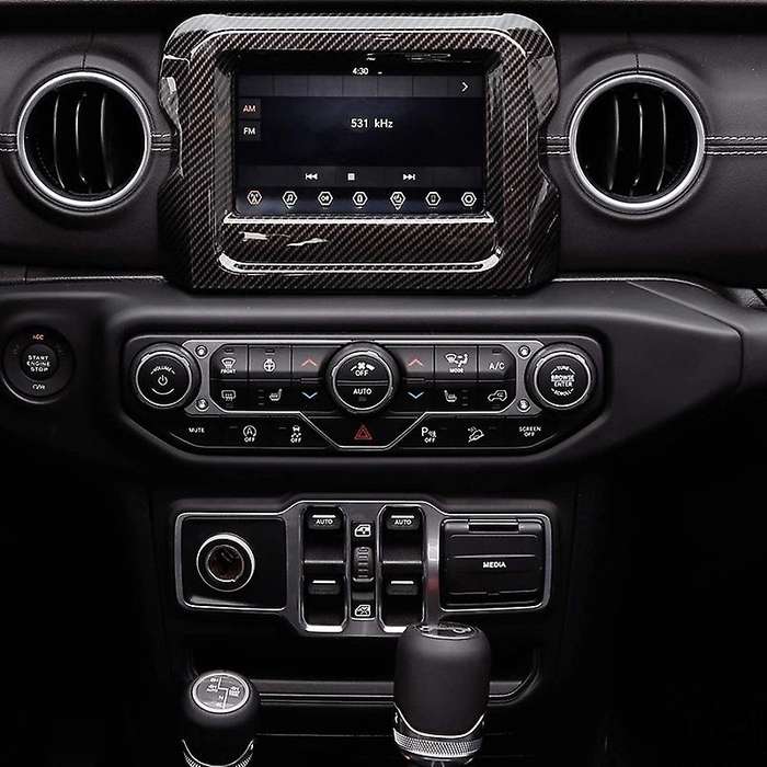 7-Inch Dashboard GPS Navigation Panel Frame Cover Trim ABS for 2018 2019 2020 2021 Wrangler JL JLU,
